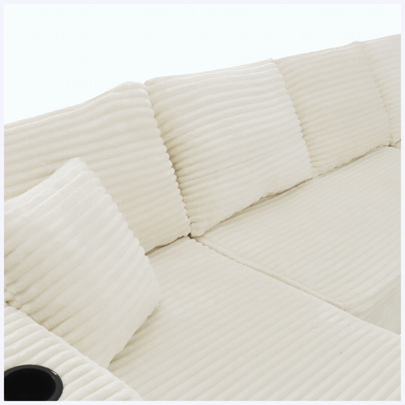 Canapé modulaire surdimensionné en forme de U de 133 po en forme de nuage, siège profond rembourré et moelleux avec repose-pieds mobile, aucun assemblage requis pour le salon, bureau, beige