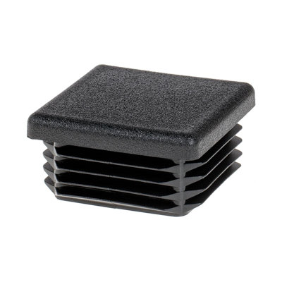 Embout carré en plastique pour tubes Outwater (25 pièces) | Bouchon carré de 1-1 / 2 po / glissière de chaise / protecteur de plancher / fermeture de tube / bouchon de trou de tube / bouchon de tuyau | Convient aux tubes à jauge multiple | Noir texturé | Robuste