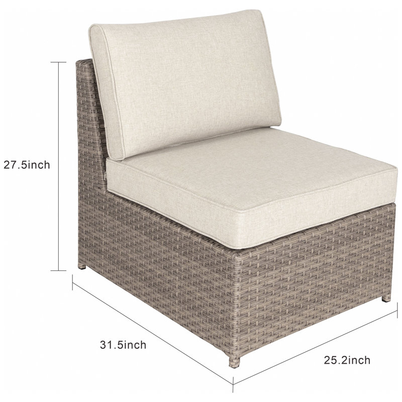 128cm Wide Straight Patio Sofa