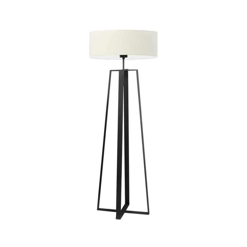 Arnessa 158cm Traditional Floor Lamp, Ecru, Black