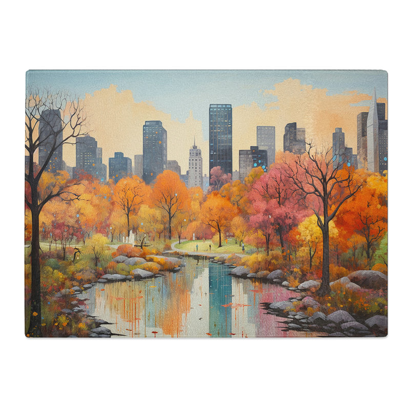 Central Park Contemporary  Glass Chopping Board