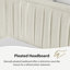 Structure de lit tapissier moderne grand lit avec tissu en chenille et tête de lit plissée-114248963