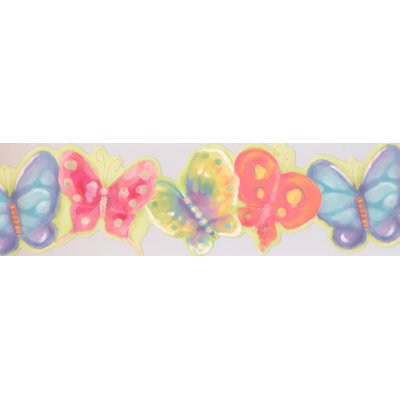 Bordure murale colorée avec papillons colorés