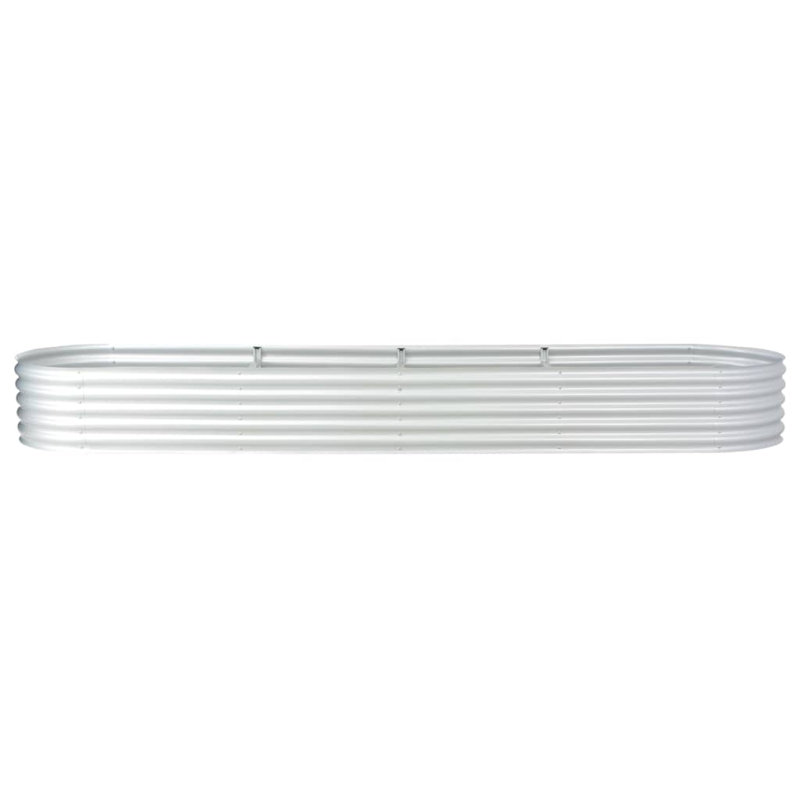Pot de fleurs surélevé en acier galvanisé Pickell, Argent, 17.6" H x 160" W x 32" D