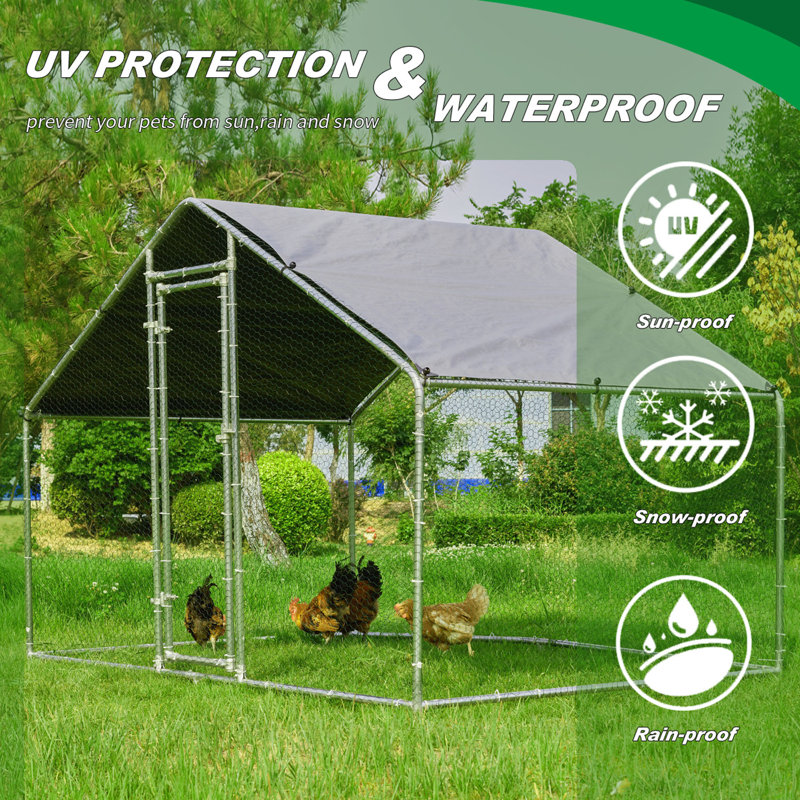 63 Square Feet Chicken Coop with Chicken Run
