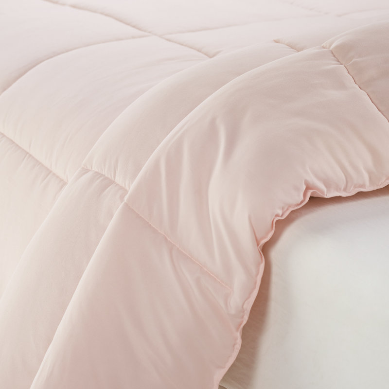 Blush Twin Microfiber Comforter and Sham Set