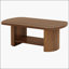 Table basse 45 po, table de bout moderne ovale à 2 niveaux avec rangement