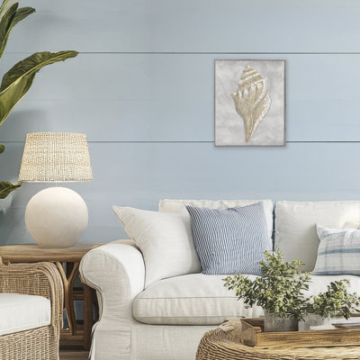 Grey Conch Drawing Framed Giclee, design by Patti Bishop
