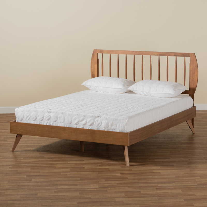 Cerissa Slat, modern look, King Bed, Ash Walnut brown 79.50'' W X 82.05'' L 58.10'' H, King