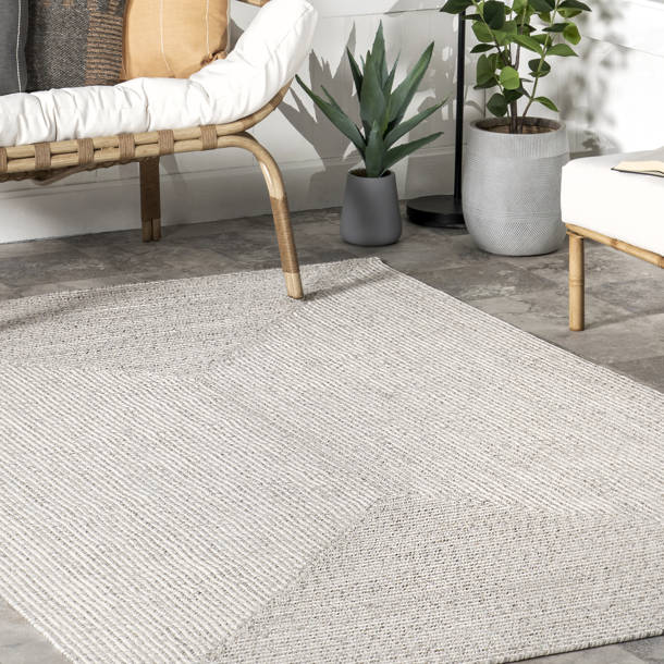 Ebern Designs Luchezar Handmade Braided Ivory Indoor/Outdoor Rug ...