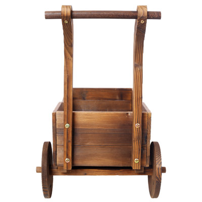 Boîte à fleurs en bois, jardinière mobile avec 4 roues, poignée, trou de drain, pot de fleurs décoratif pour l'intérieur et l'extérieur, panier de fleurs en bois pour patio, jardin, balcon