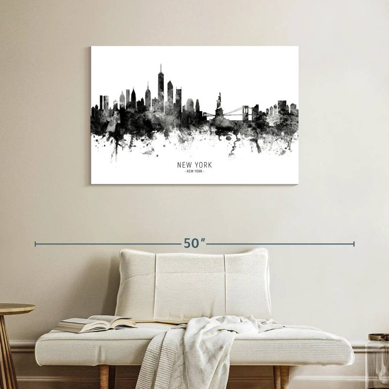 Horizon de Kavia à New York, noir et blanc, H 26 po x l 39 po
