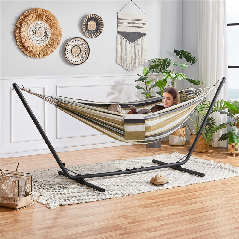 Double Classic Hammock with Stand, Desert Stripe