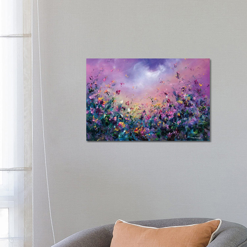Rainbow Meadow by Jaanika Talts - Wrapped Canvas Painting, 66.04 cm H x 45.72 cm W x 3.175 cm D