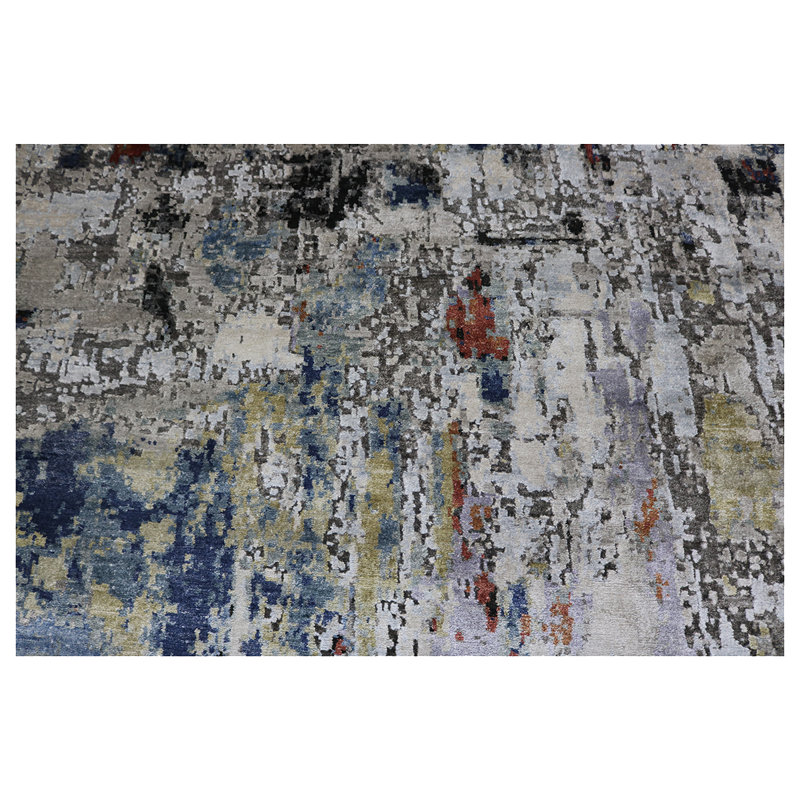 Area Rug in Charcoal/Gray/Mossy, Rectangle 8' x 10'