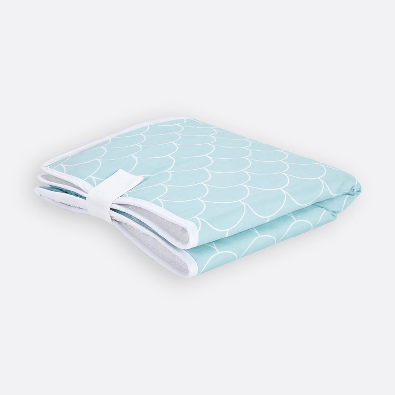 Weiße Halbkreise Cotton 60cm L Changing Mat, Green