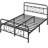 Aylena Vintage Metal Bed Frame with Diamond Pattern Headboard-495075735-503304932