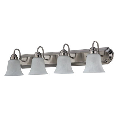 Éclairage pour meuble-lavabo 4 lumières argent / gris