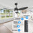 42inch 3 ABS Blades Indoor and Outdoor Ceiling Fan with Integrated LED and Remote Downrod,Black-438892381-438892382-438892378