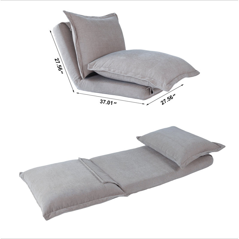 Fauteuil convertible convertible: canapé-lit avec dossier réglable et coussins
