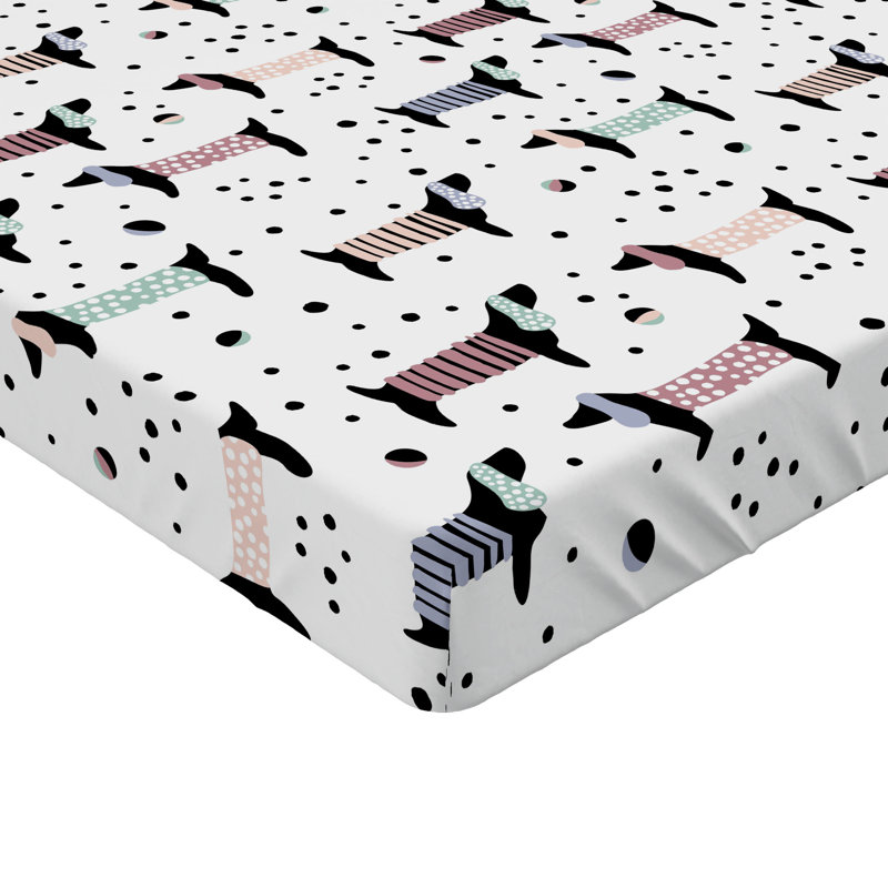 Drap-housse Ambesonne, paquet de 2, Noir / blanc / pois bruns, Drap-housse grand