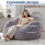 Pouf géant en fausse fourrure en forme de coquillage, fauteuil d'appoint confortable avec dossier de soutien-1449670911
