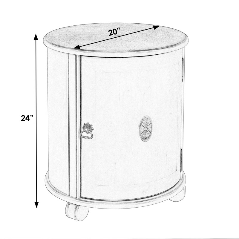 Lunado End Table with Storage, Pale Sand