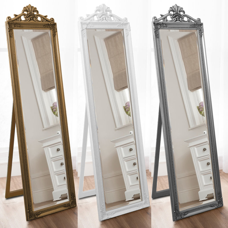 Cheval Mirror 45cm x 170cm, Silver