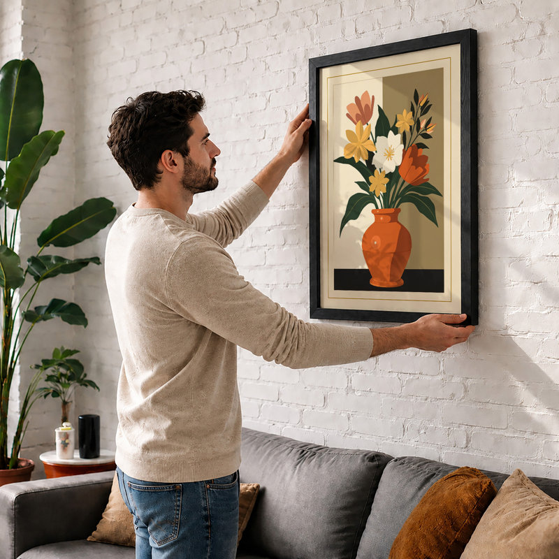 Terracotta Arrangement Botanical - Framed Print, A4 - 29.7 x 21.0 cm, White