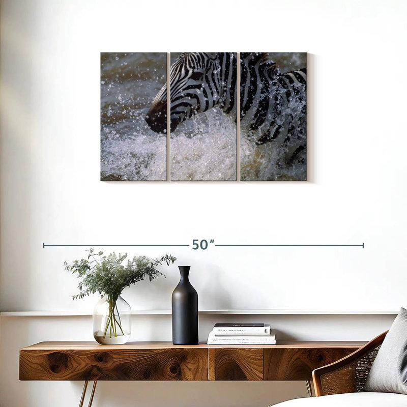Brampt Zebra Splash, 20" H x 33" W
