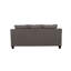 3 sièges gris anthracite avec dossier coussiné et accoudoirs évasés, rembourrés en gris chaud neutre, coussins décoratifs à accoudoirs profonds de 37 pouces, profondeur de produit 82