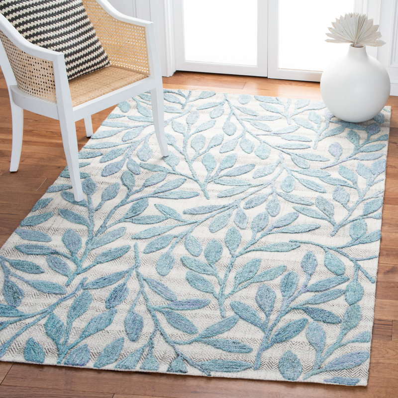 Blakesburg Hand Tufted Performance Floral Rug, Rectangle 5' x 8'