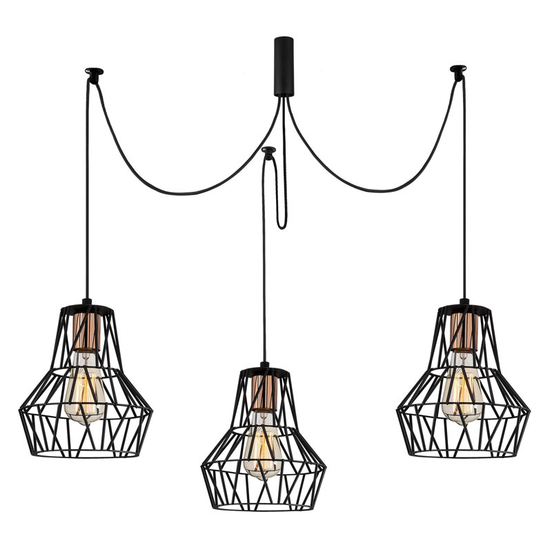 Luminaire suspendu géométrique unique à 3 lumières Dartford