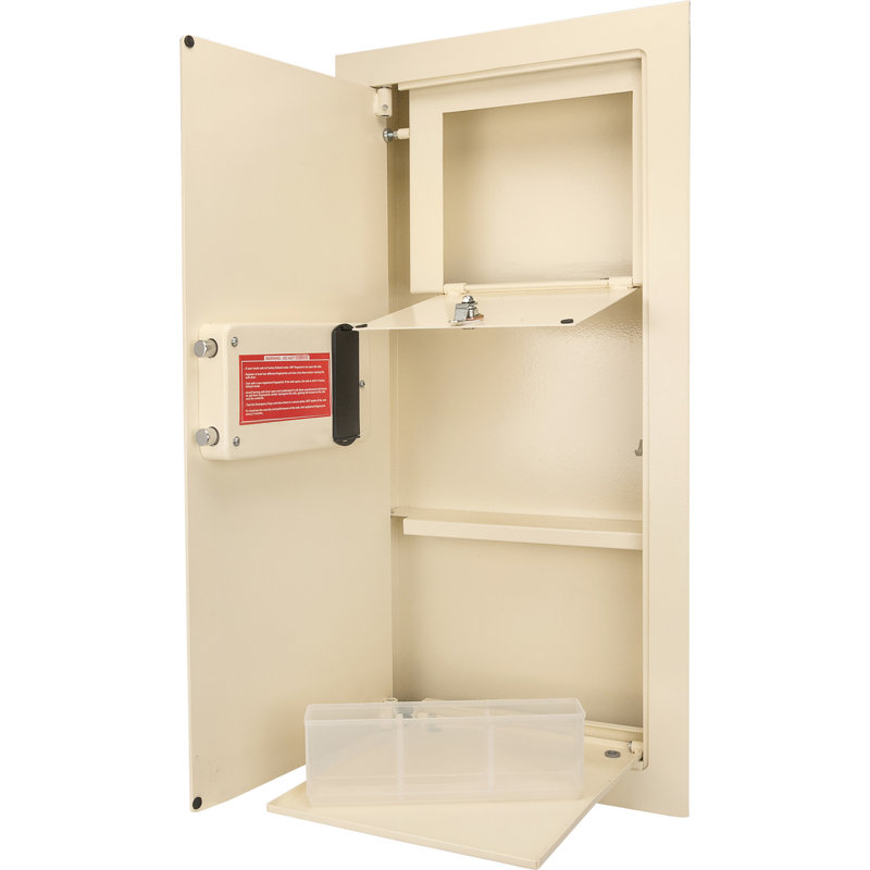 Coffre-fort à ouverture à gauche beige - 0,82 pi³ avec module biométrique à empreinte digitale de 120 po et pêne dormant de tablette solide de construction amovible