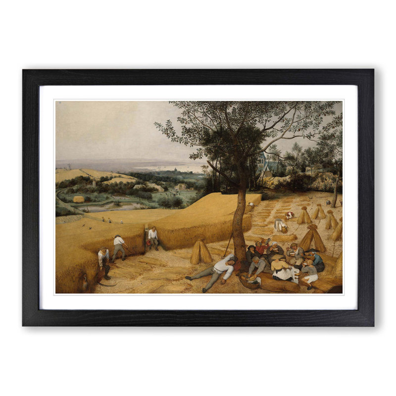 The Harvesters by Pieter Bruegel the Elder - Framed Print, Black