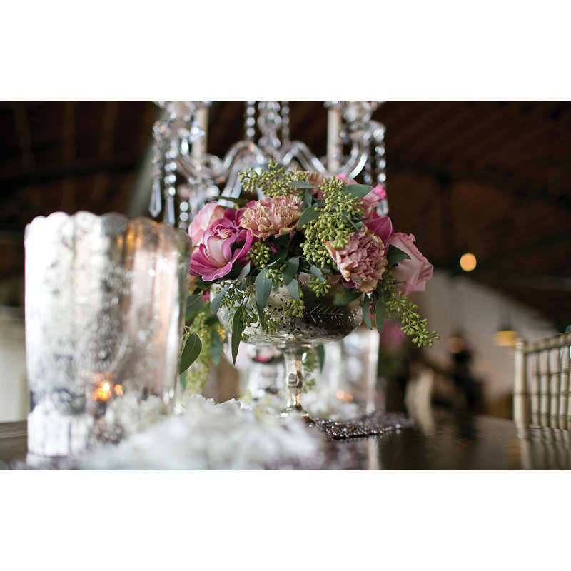 Handmade Glass Table Vase, Silver