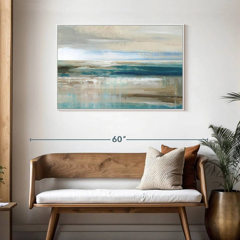 Mer de Kofi, Cadre flottant blanc, 43 po x 29 po