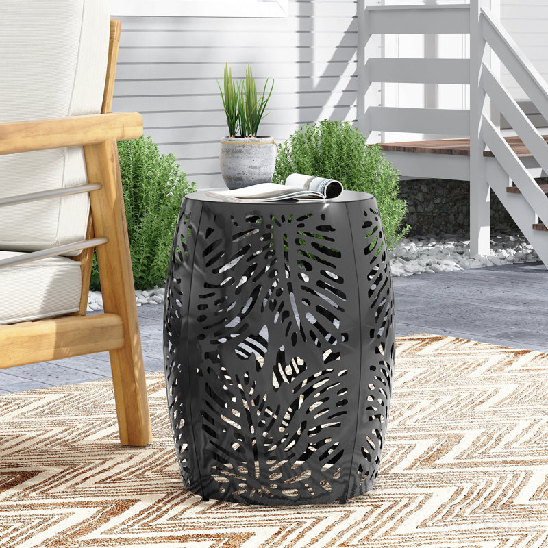 Table de bout en métal - Grand, 20.5" H x 16.5" W x 16.5" D, Noir