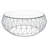 Deauville 39"  Round Glass Top Lightweight Coffee Table with Geometric Metal Base-911091956