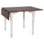 Table de salle à manger à rallonge rectangulaire à rallonge de 48 po Cashlin | Blanc antique avec plateau brun châtaignier | Sièges 4-70881903-70881901