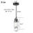 Industrial Home Pendant Light Fixtures Black Hanging Light With Clear Glass