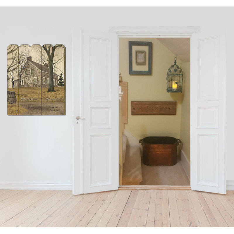 Stone Cottage by Billy Jacobs - Unframed Print on Wood