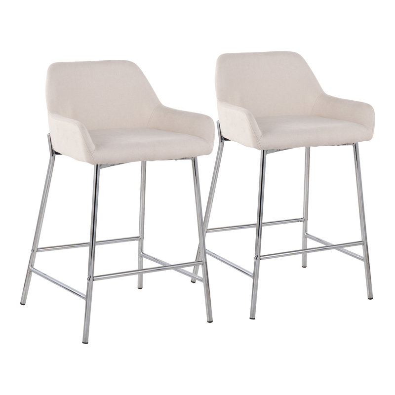 Tabouret 30 ", Tabouret de comptoir (siège d'une hauteur de 24,5, Doré, Mélange de polyester crème