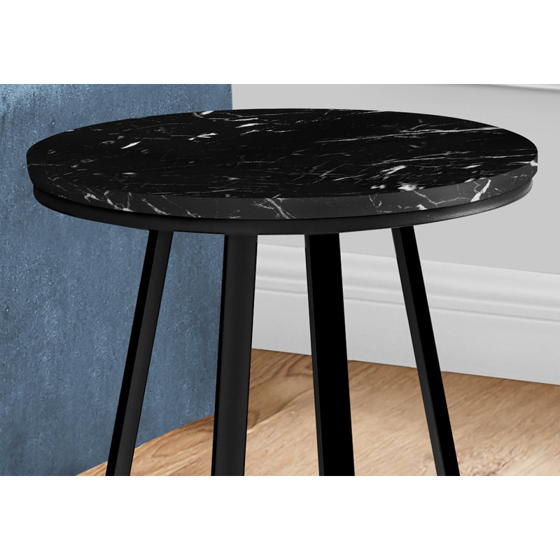 Table d'appoint Sleek Black Marble Look