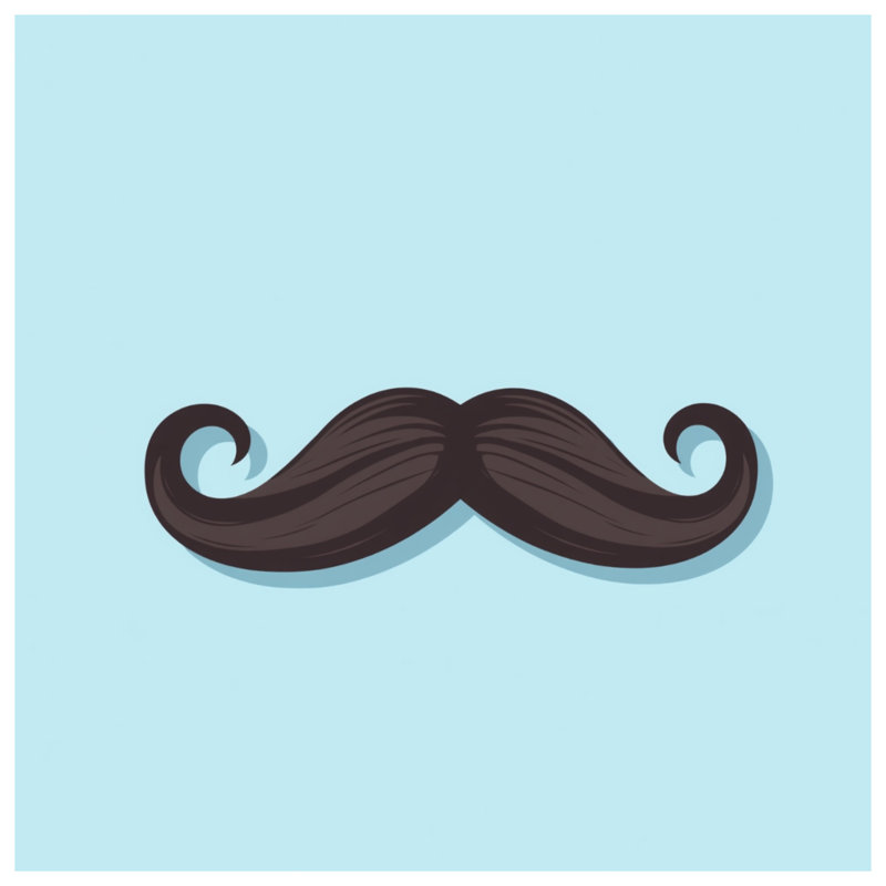 Couvertures enroulées de moustache noire, L 50 po x H 60 po