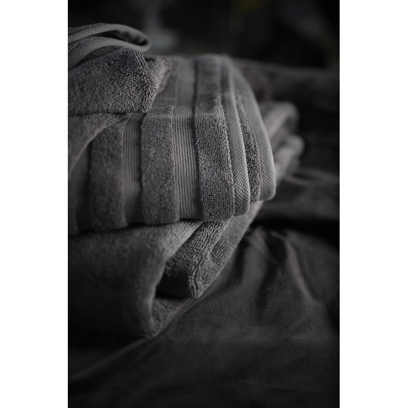 Bath Linens Washcloth with Terry Weave, Thunder Gray