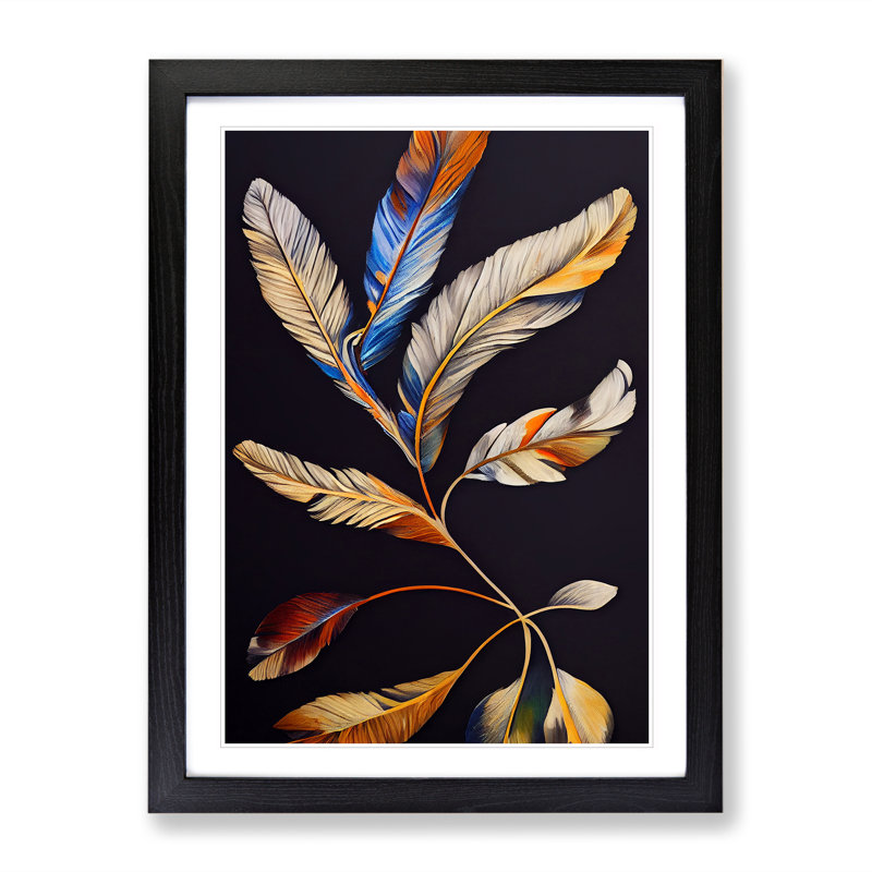Riveting Feathers - Single Picture Frame Print, Black Framed, 64cm H x 46cm W x 2cm D