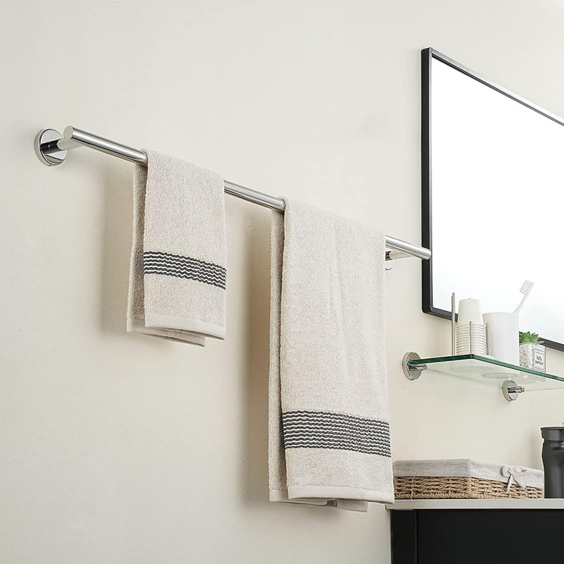 33 Inch 304 Stainless Steel Towel Bar Wall Mounted Towel Rack, Chrome