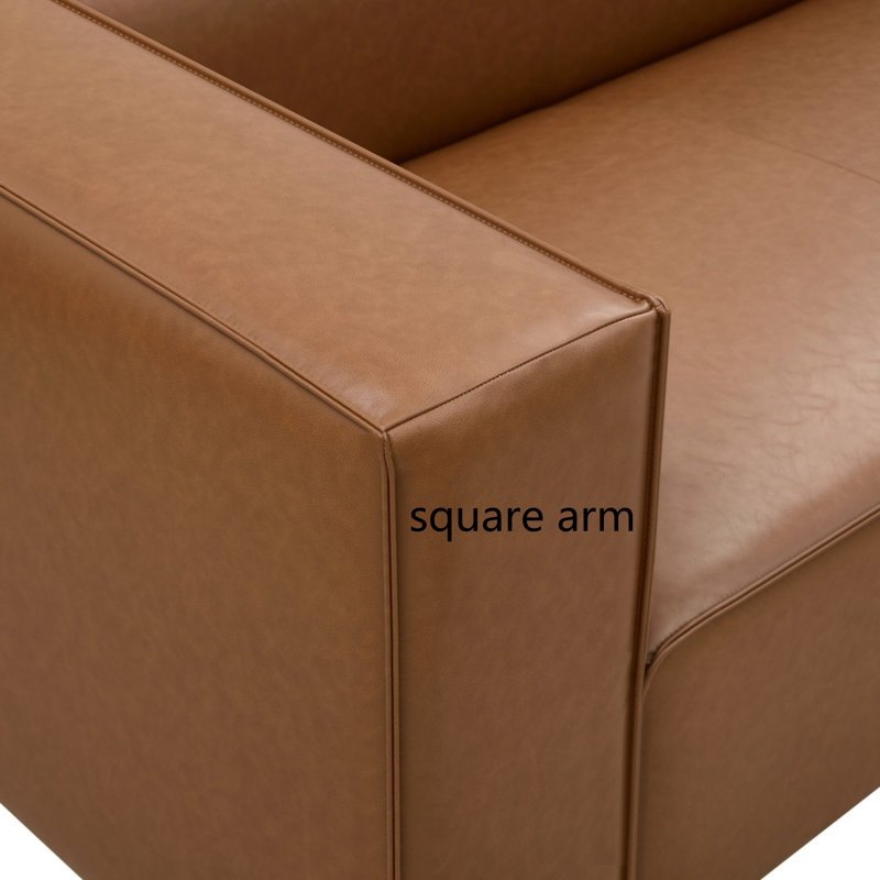 90'' Modern Leather Sofa For Living Room, 2-tone Colored Upholstery Couch