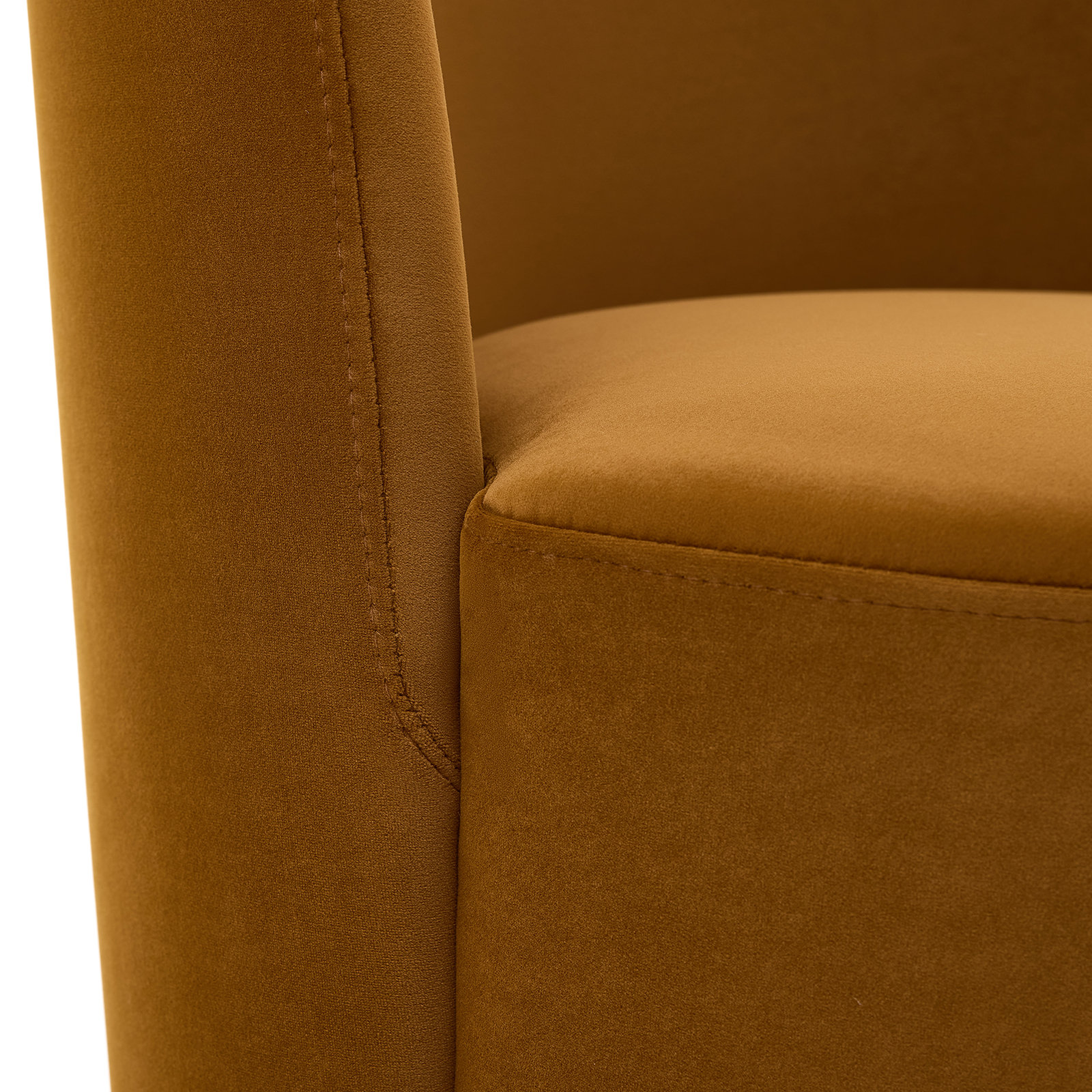 Basel Swivel Dining Chair, Camel Performance Velvet